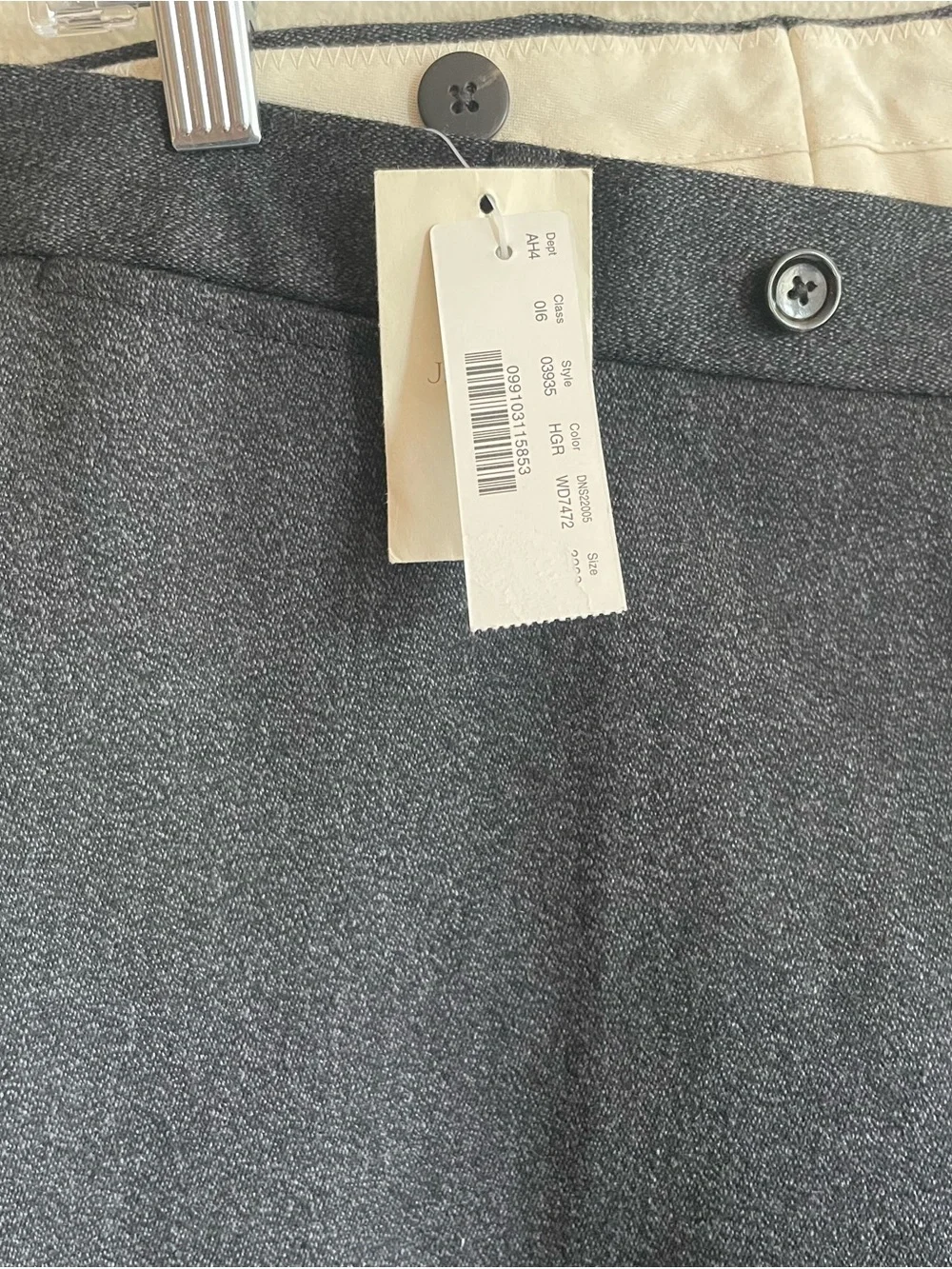 NWT J. Crew Men's Dark Charcoal Gray 100% Wool Dress Pants - Size W32 L32